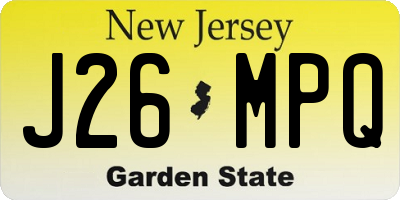 NJ license plate J26MPQ