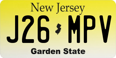 NJ license plate J26MPV