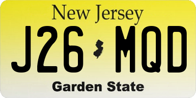 NJ license plate J26MQD