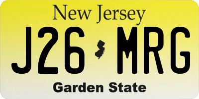 NJ license plate J26MRG