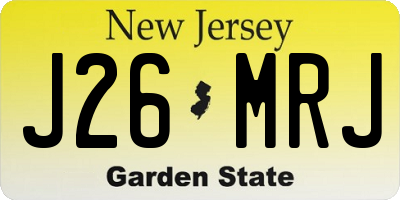 NJ license plate J26MRJ
