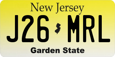 NJ license plate J26MRL