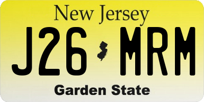 NJ license plate J26MRM