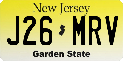 NJ license plate J26MRV