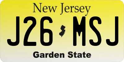 NJ license plate J26MSJ