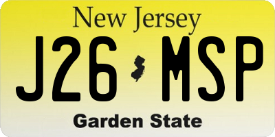NJ license plate J26MSP