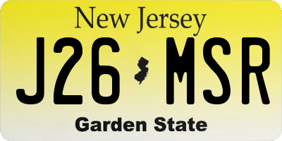 NJ license plate J26MSR