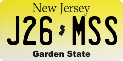 NJ license plate J26MSS