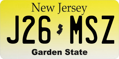NJ license plate J26MSZ
