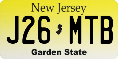 NJ license plate J26MTB
