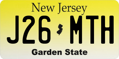 NJ license plate J26MTH