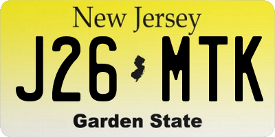 NJ license plate J26MTK