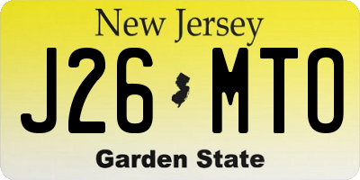 NJ license plate J26MTO