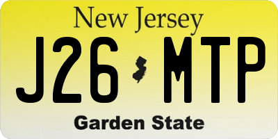 NJ license plate J26MTP