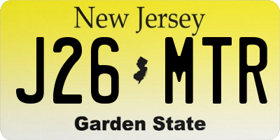 NJ license plate J26MTR