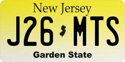 NJ license plate J26MTS