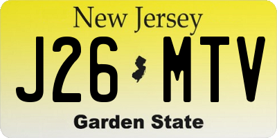 NJ license plate J26MTV