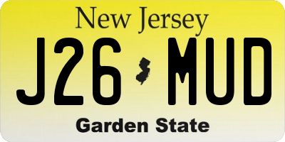 NJ license plate J26MUD