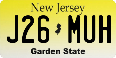 NJ license plate J26MUH