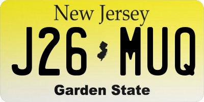 NJ license plate J26MUQ