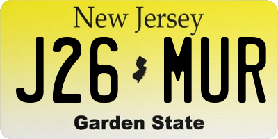 NJ license plate J26MUR