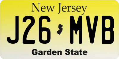 NJ license plate J26MVB