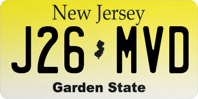 NJ license plate J26MVD