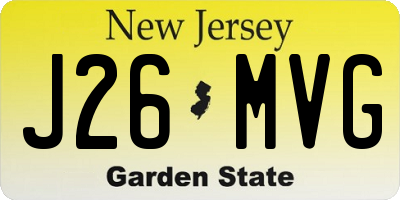 NJ license plate J26MVG