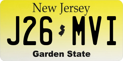 NJ license plate J26MVI