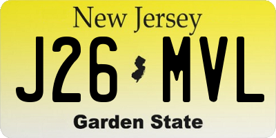 NJ license plate J26MVL