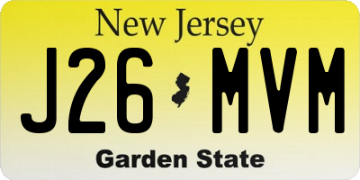 NJ license plate J26MVM