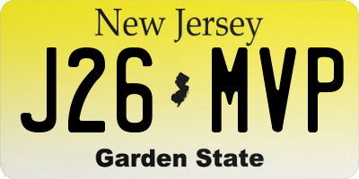 NJ license plate J26MVP