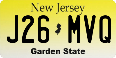 NJ license plate J26MVQ