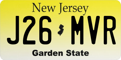 NJ license plate J26MVR