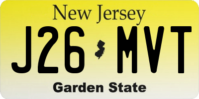 NJ license plate J26MVT