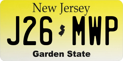 NJ license plate J26MWP