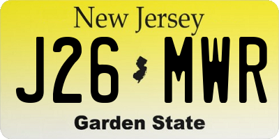 NJ license plate J26MWR