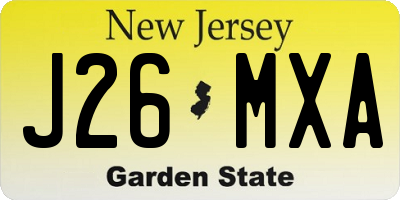 NJ license plate J26MXA
