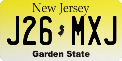 NJ license plate J26MXJ