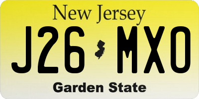 NJ license plate J26MXO