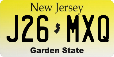 NJ license plate J26MXQ