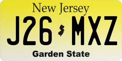 NJ license plate J26MXZ