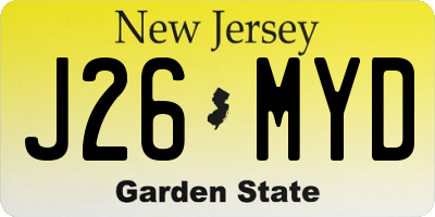 NJ license plate J26MYD