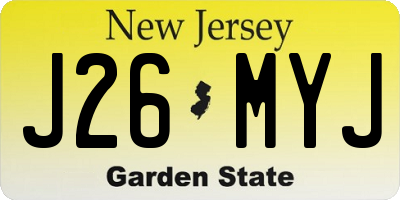 NJ license plate J26MYJ