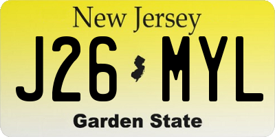 NJ license plate J26MYL