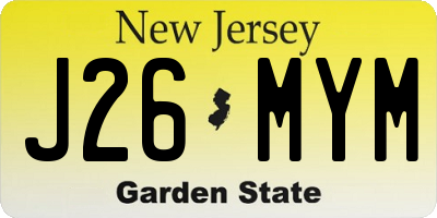 NJ license plate J26MYM
