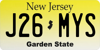 NJ license plate J26MYS