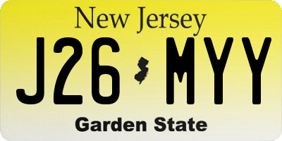 NJ license plate J26MYY