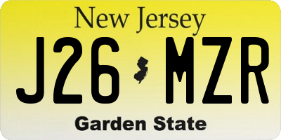 NJ license plate J26MZR
