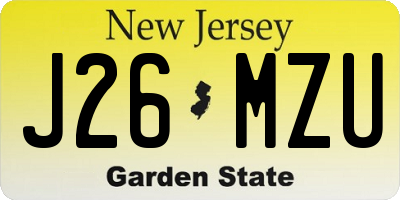NJ license plate J26MZU
